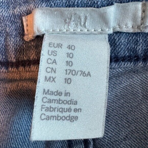 H & M Womens Cut Off Blue Jean Shorts Size 10 Y2K Mid Rise Festival - Picture 5 of 8